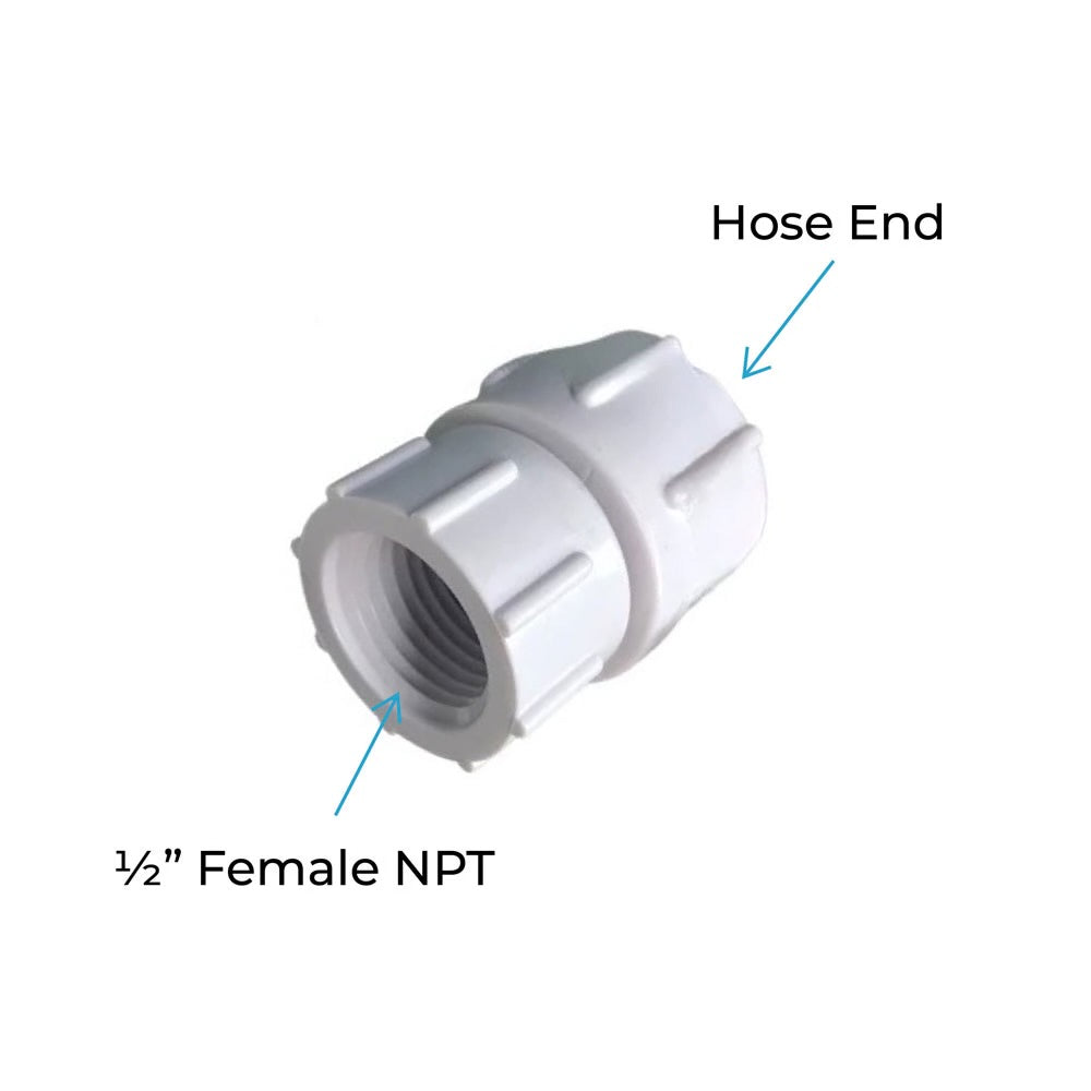 Hose end to 1/2" female NPT fitting
