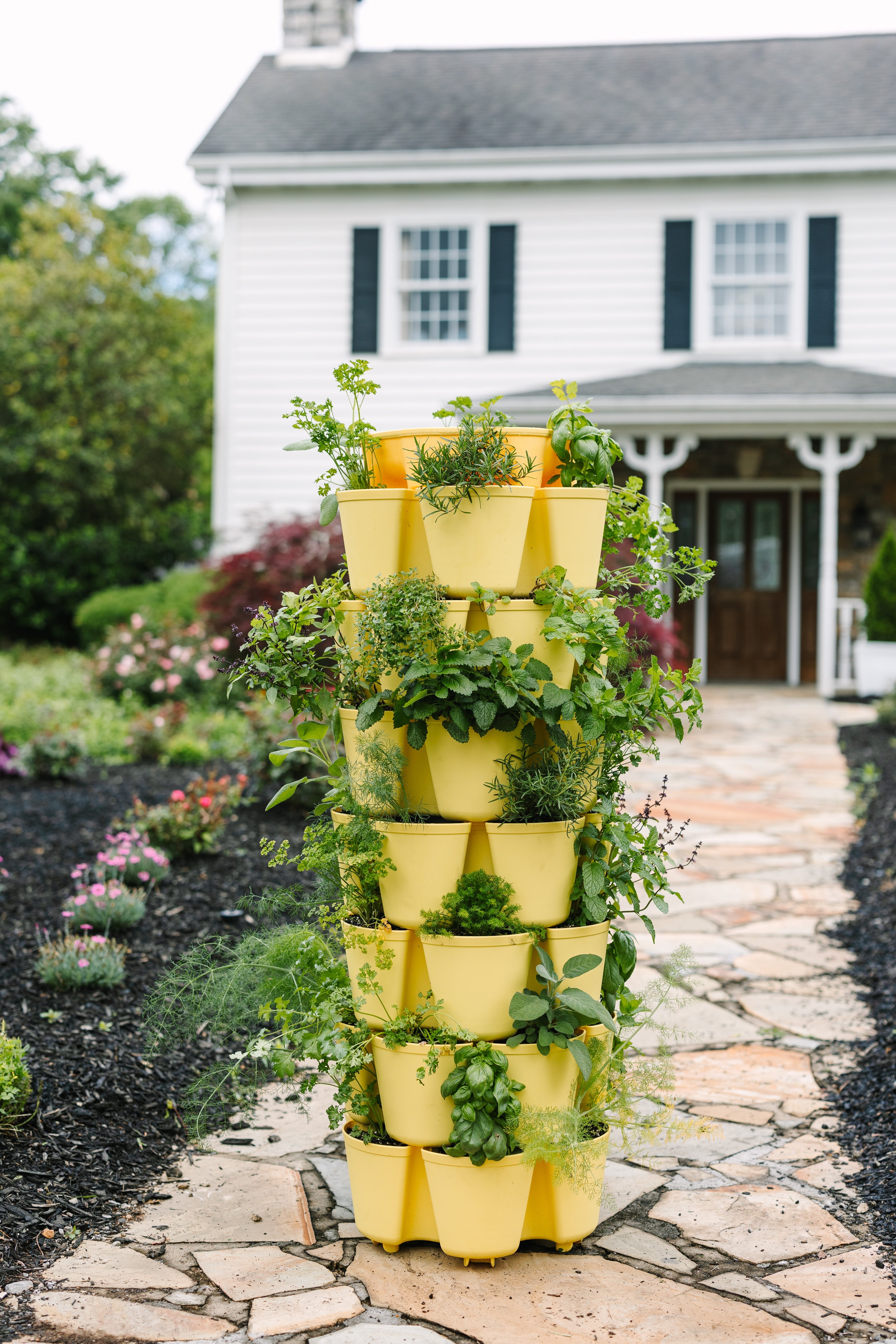 7 Tier GreenStalk Garden Leaf Vertical Planter - Basic Texture Stunning Stone